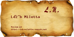 Löb Miletta névjegykártya
